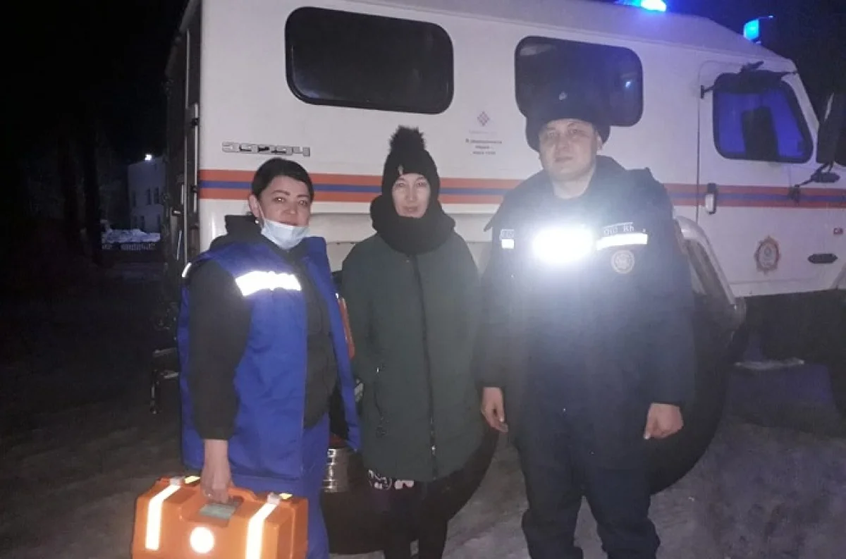 Ақмола облысында қар құрсауында қалған жүкті әйел құтқарылды