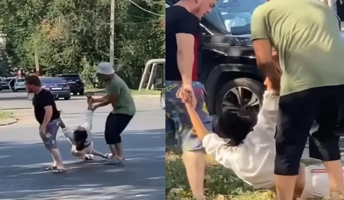 Оралда жолдың қақ ортасына жатып алған әйелдің видеосы тарады