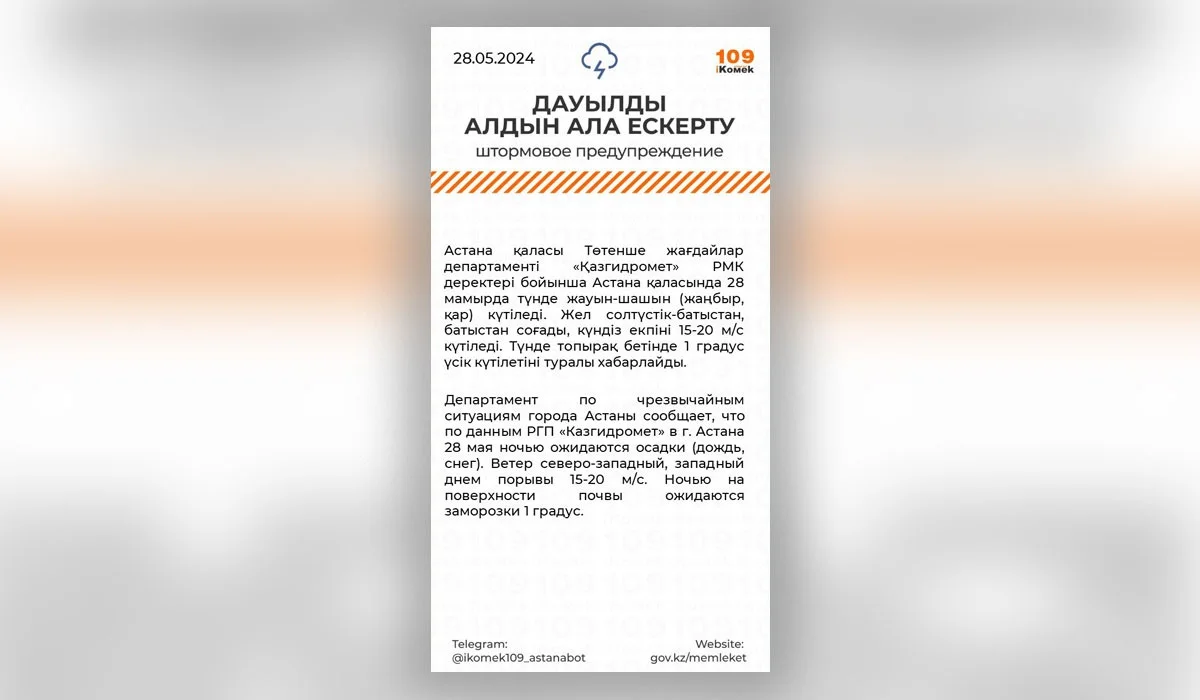 Түнде үсік күтіледі: алдағы тәулікке арналған ауа райы болжамы қандай