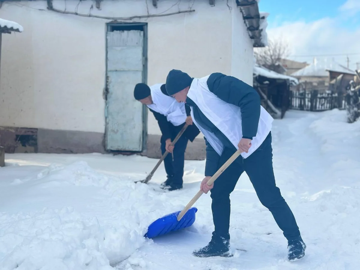 «Таза бейсенбі»: акцияға қатысушылар жалғызбасты қарттардың ауласын тазалады (фото)