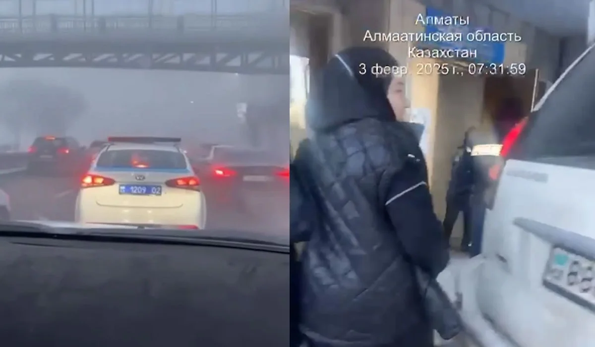 Алматының Құлжа тас жолындағы таңғы кептелісте айы-күні жеткен әйел босанып қала жаздады (ВИДЕО)