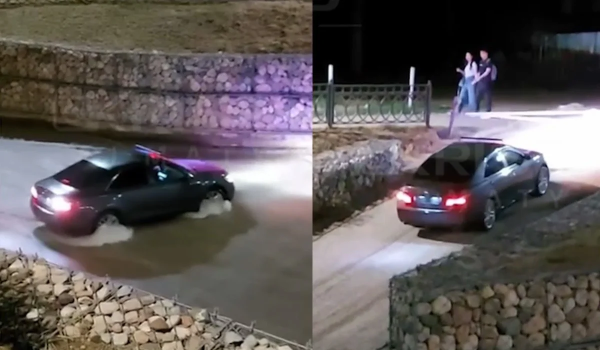 Алматыда жүргізуші Toyota Camry көлігін Есентай өзеніне айдап кірді (ВИДЕО)