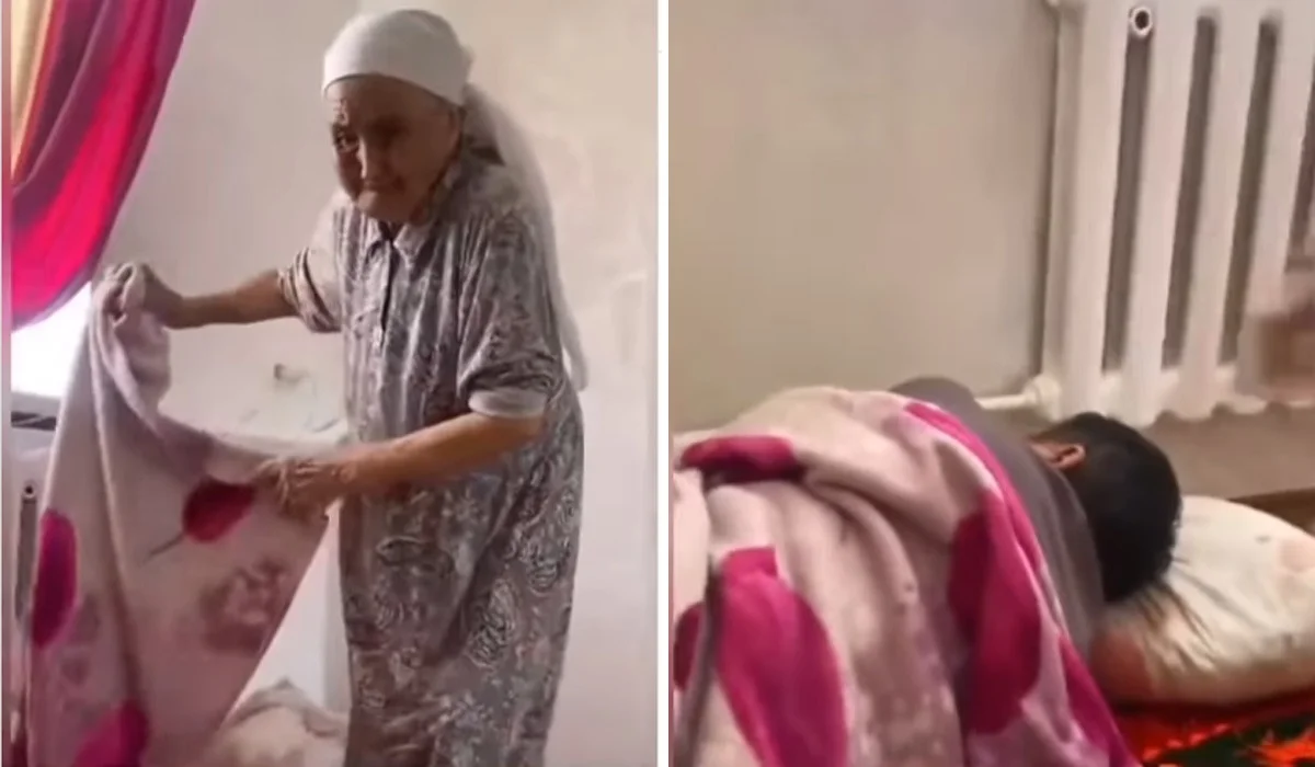 «Анасы үшін әлі бала сияқты»: 94 жастағы кейуана 62 жастағы ұлына көрпе жауып, елдің жүрегін елжіретті (ВИДЕО)