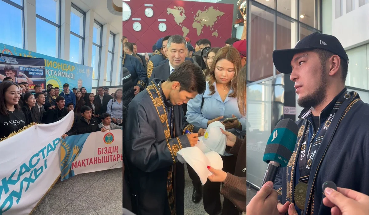 «Ұят болатын еді»: Бокстан әлемді аузына қаратқан спортшылар Астанаға оралды (ВИДЕО)