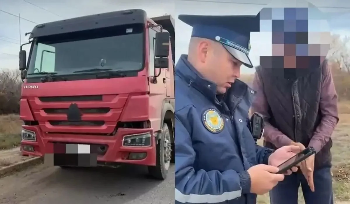 Ақмола облысында жүргізуші жалған нөмірмен жүк көлігін айдап жүрген (ВИДЕО)