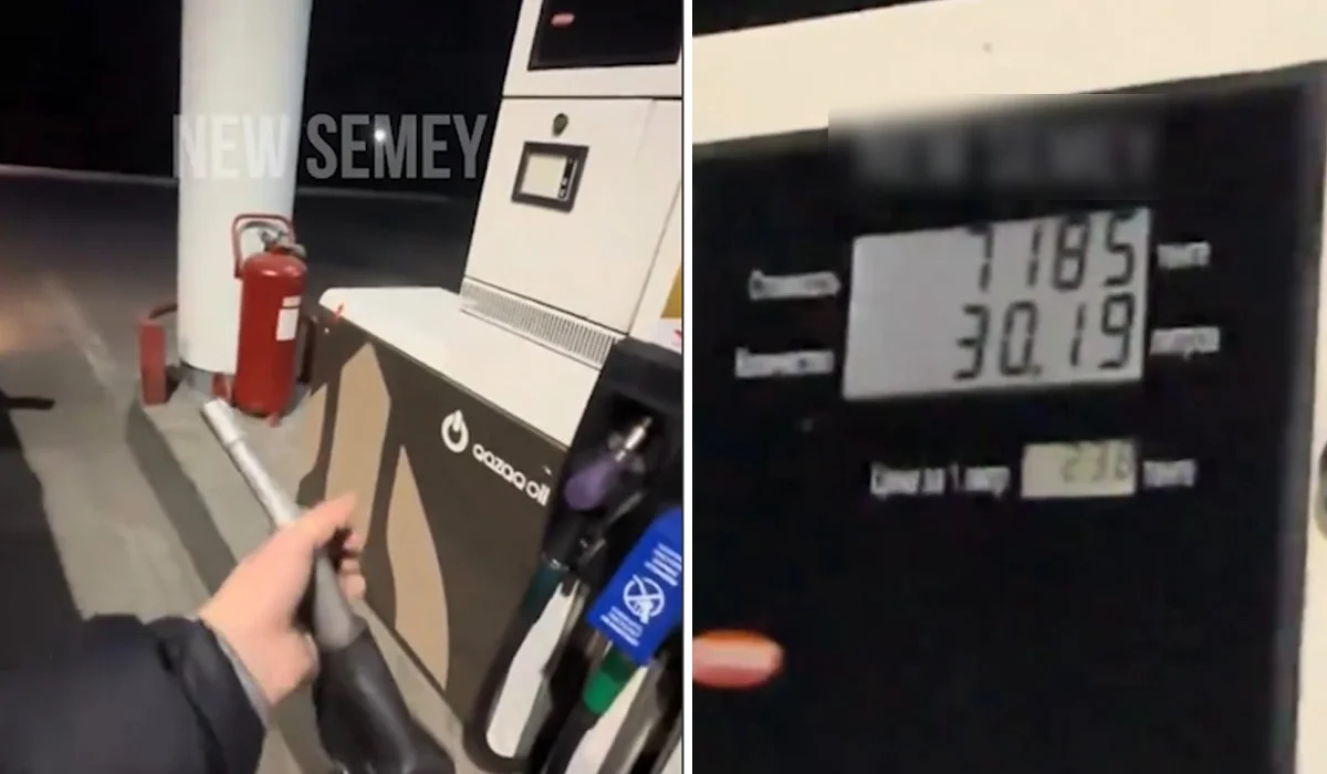 «Бензин ақпаса да, ақша ағып жатыр»: Семейдегі Qazaq Oil жанармай бекетінде «біртүрлі» жағдай болды (ВИДЕО)