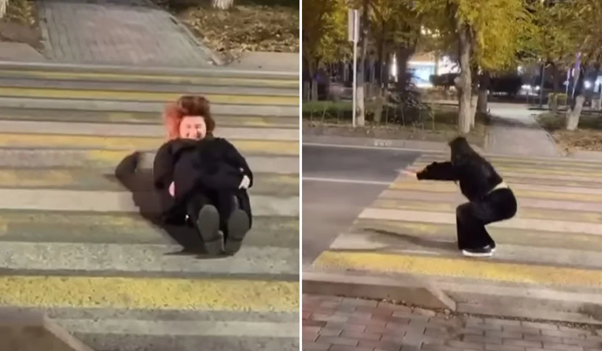 Лайк пен контент үшін: Атырауда қыздар жол бойына жатып алып, көлік қозғалысына кедергі келтірді (ВИДЕО)