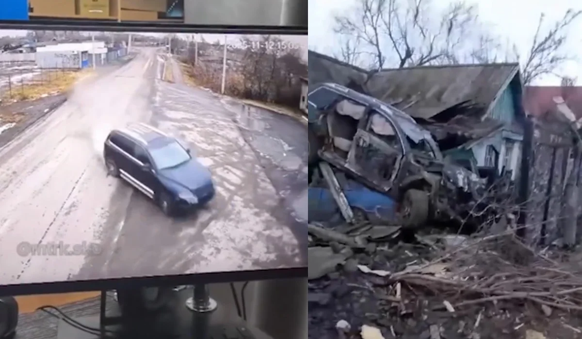 Тайынша ауданында жүйіткіп келе жатқан көлік бір үйдің қабырғасын тас-талқан етті (ВИДЕО)