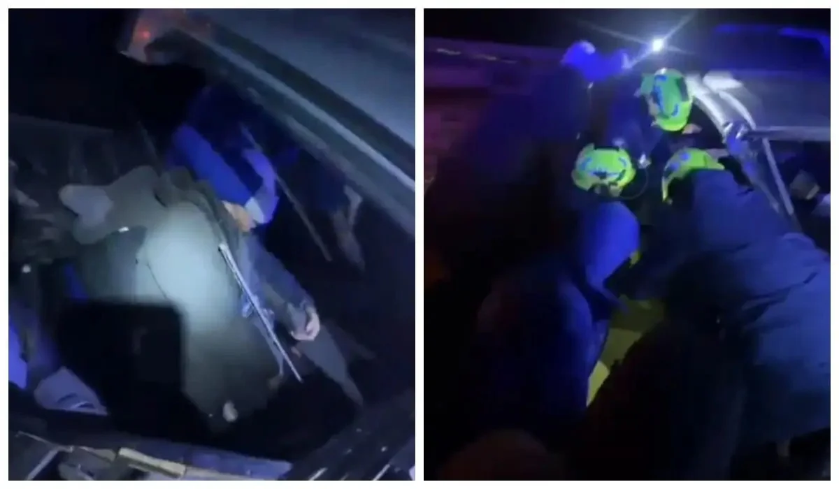 Астана-Көкшетау тасжолында екі көлік соқтығысып, бірнеше адам қысылып қалды (ВИДЕО)