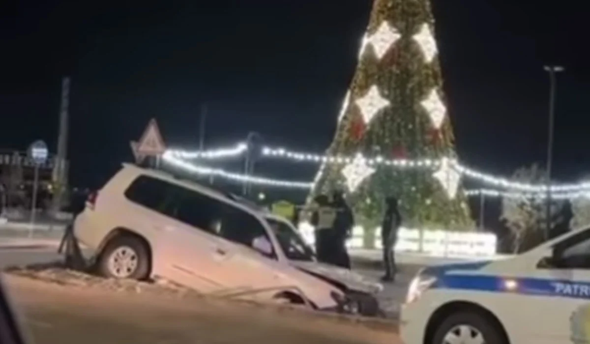 Көкшетауда жол талғамайтын көлік шыршаның маңын тас-талқан етті (ВИДЕО)