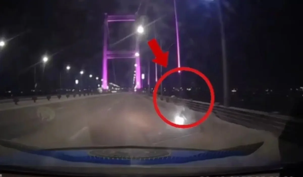 Семейде жас қыз көпірден секіре жаздаған - полиция оқиғаның видеосын көрсетті