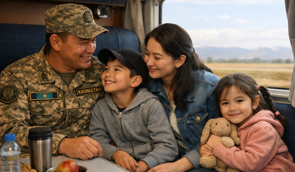 Қазақстанның әскери қызметкерлері енді бала-шағасымен бірге пойызбен тегін қатынай алады