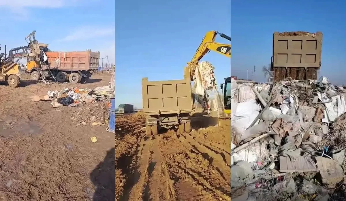 Алатау қаласының жанына қоқыс төккен компания ірі айыппұл арқалады