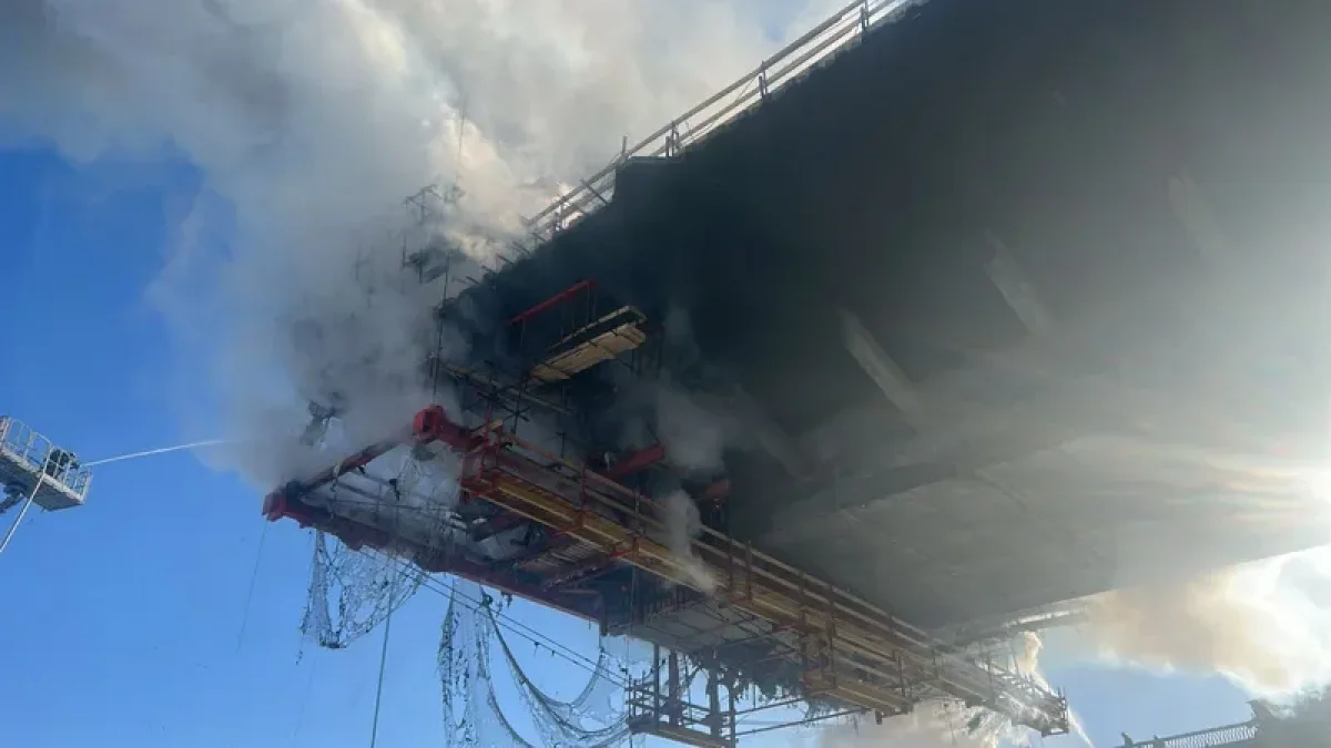 Павлодарда салынып жатқан көпір бір тәулікте екінші рет өртенді