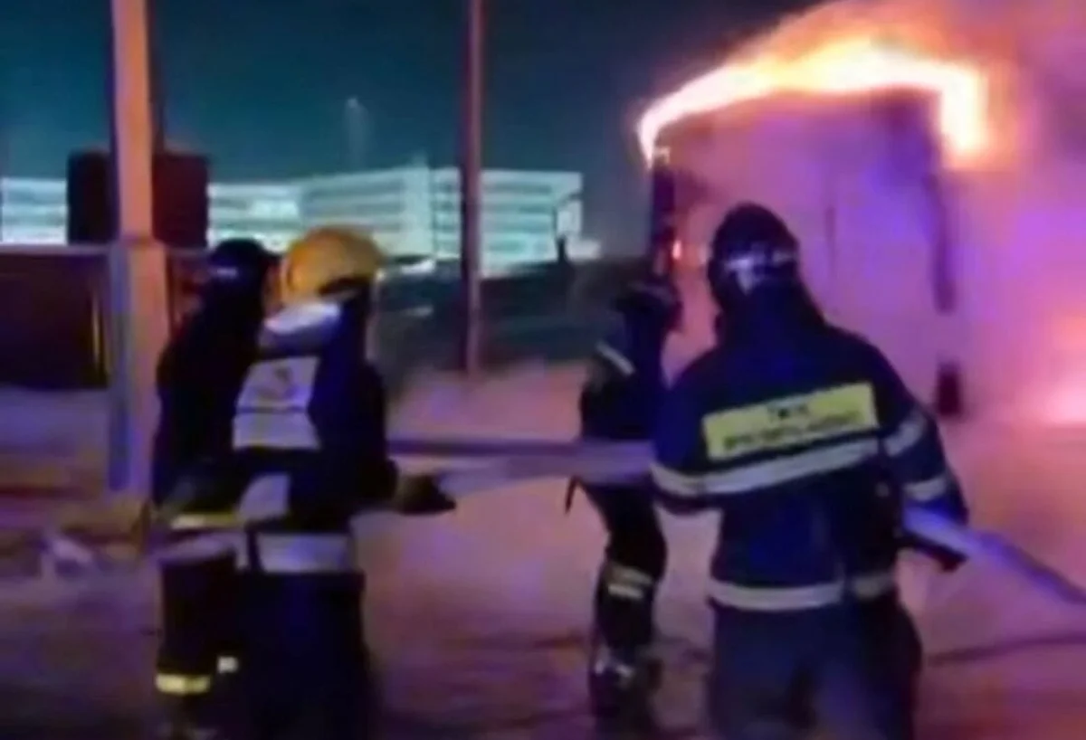 Астанада жол бойында автобус түгелдей өртеніп кетті