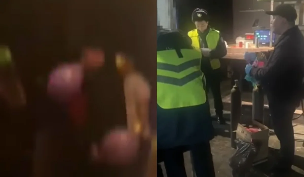 Шымкентте түнгі клубтың иесі қыз-жігіттерге шар «үрлеткені» үшін полицияның қолына түсті (ВИДЕО)