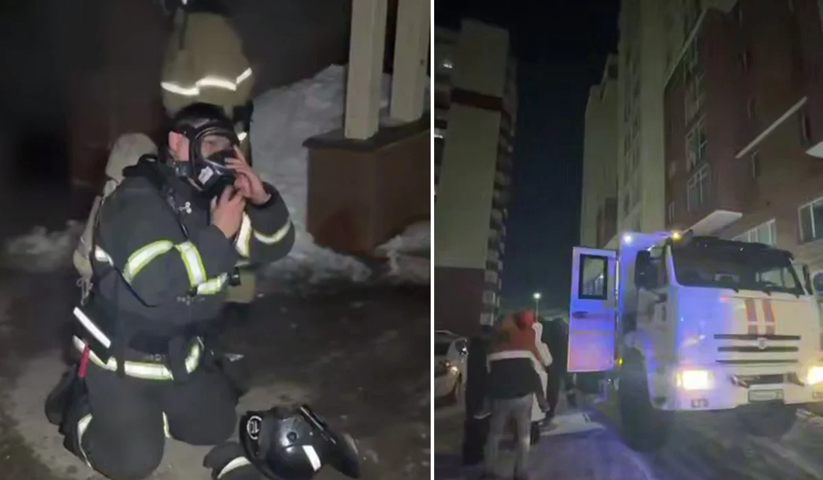 «Арасында балалар көп»: Астанадағы көп қабатты тұрғын үйден өрт шығып, 74 адам эвакуацияланды (ВИДЕО)