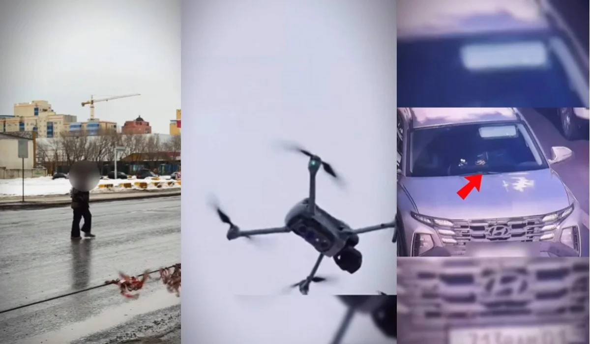 Астанада полиция телефон ұстап отырған жүргізушілерді дрон арқылы анықтап жатыр (ВИДЕО)