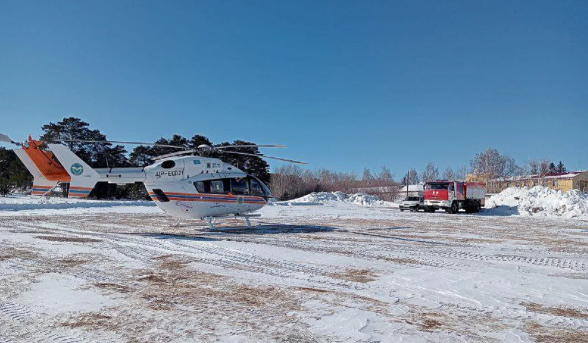 Ақмола облысында жағдайы нашар әйел шұғыл түрде тікұшақпен Көкшетауға жеткізілді
