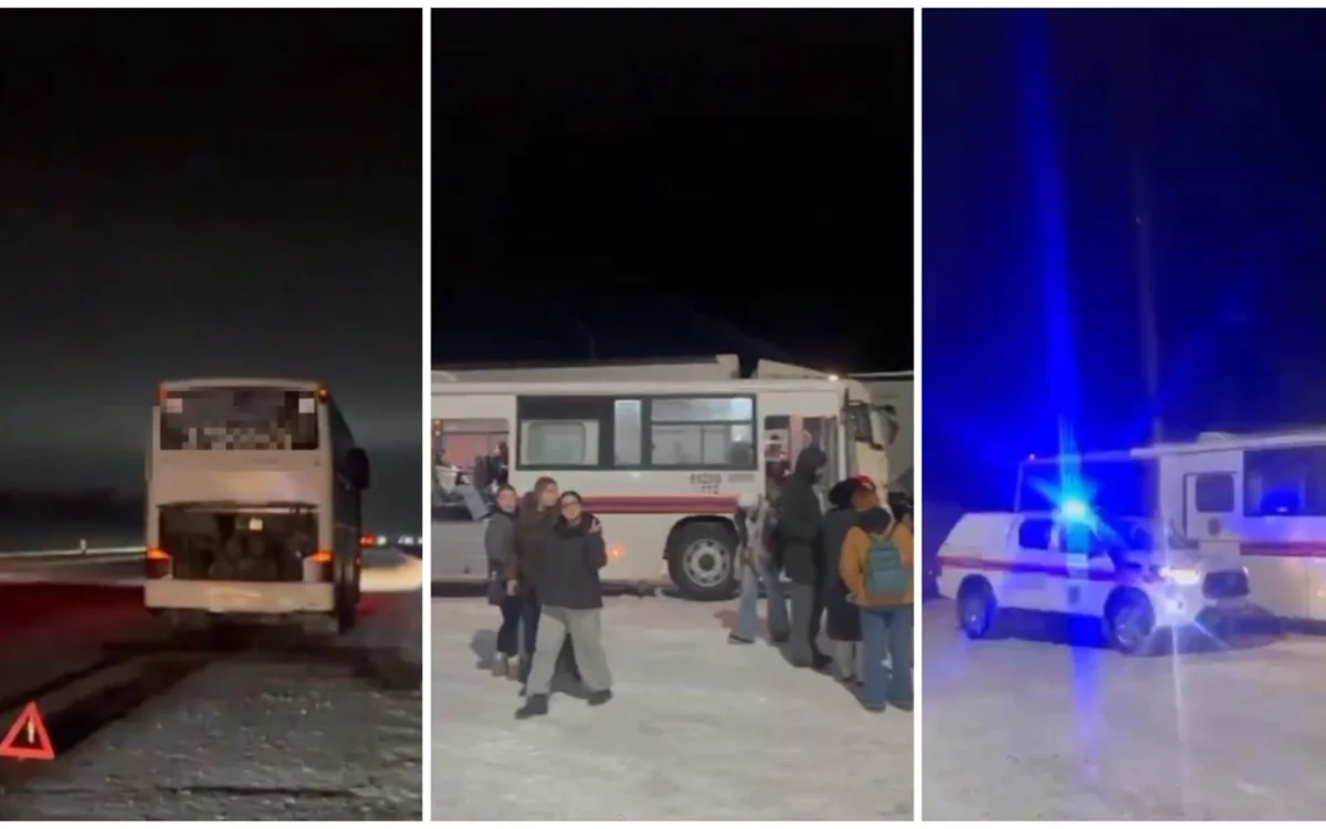Ақмола облысында жолда қалған автобустан 49 жолаушы эвакуацияланды