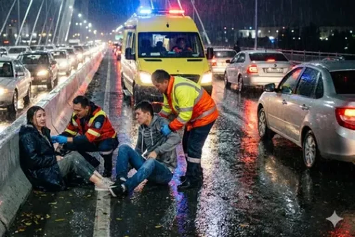 Атыраудың орталық көпірінде екі адам токқа түсіп қалды