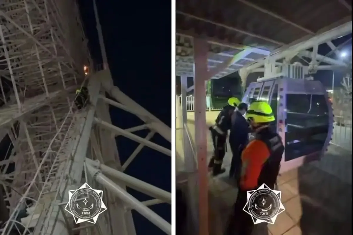 Астанада айналмалы шолу дөңгелегі өртенді (ВИДЕО)