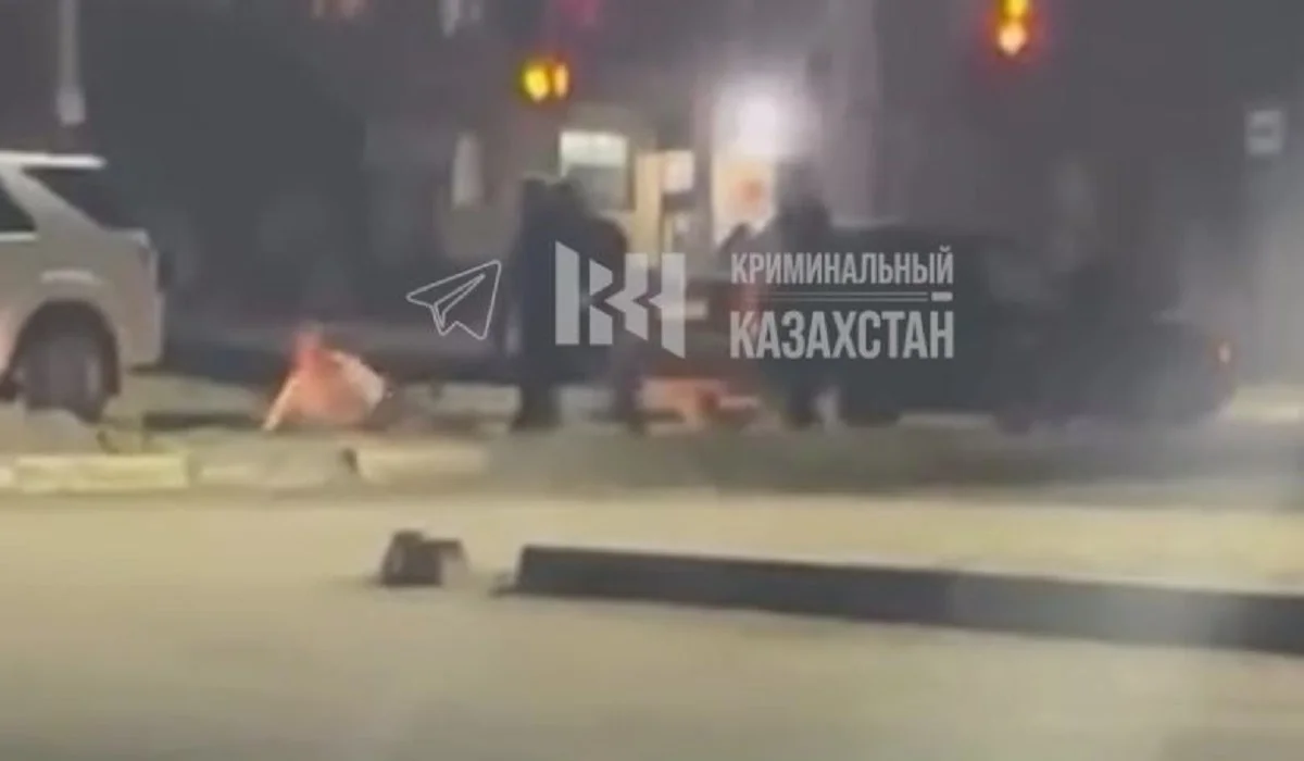 Сәтбаевта үш адам бір ер адамды аяусыз ұрып кетті (ВИДЕО)