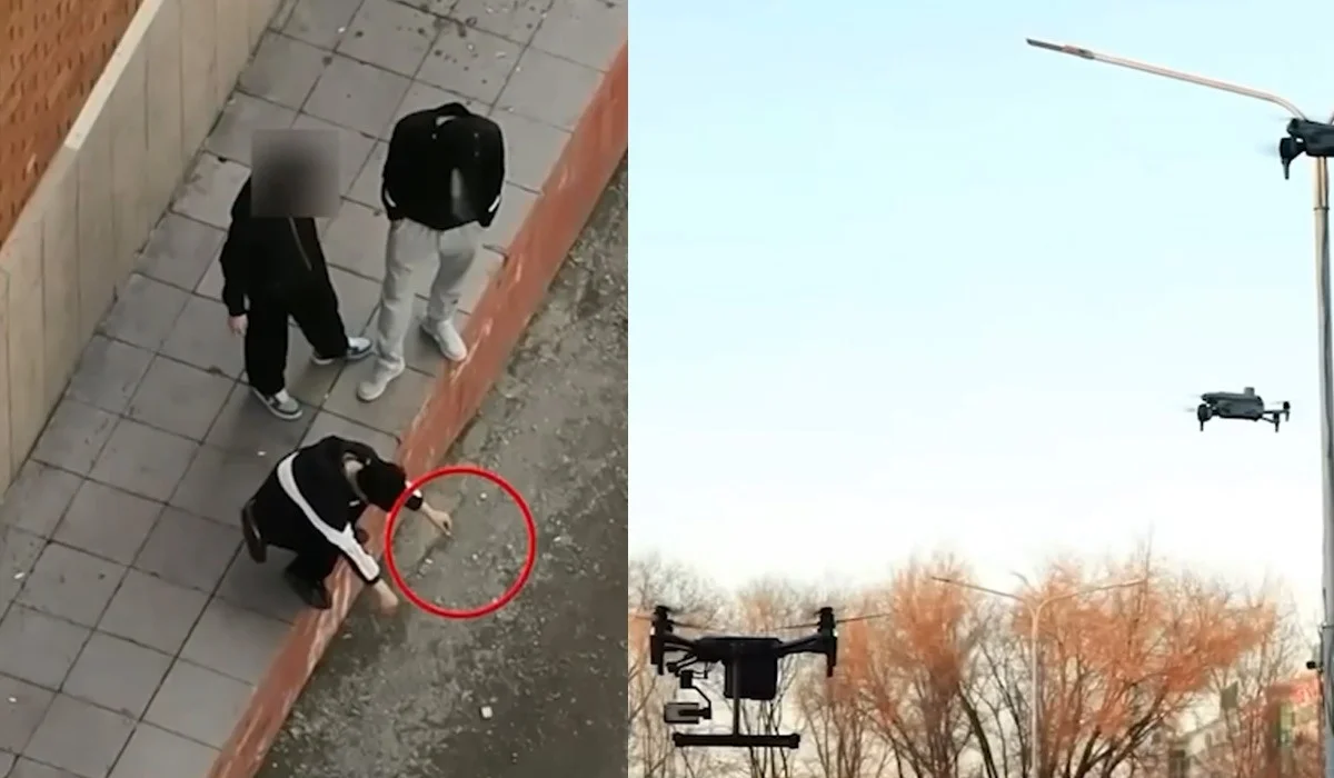 Астана полициясы темекі тартып тұрған адамдарды дрон арқылы видеоға түсіріп алған (ВИДЕО)