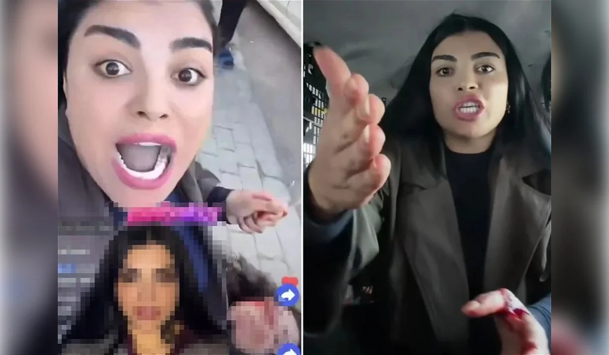 Түркияда блогер әйел тікелей эфир кезінде адамға пышақ ала жүгірген