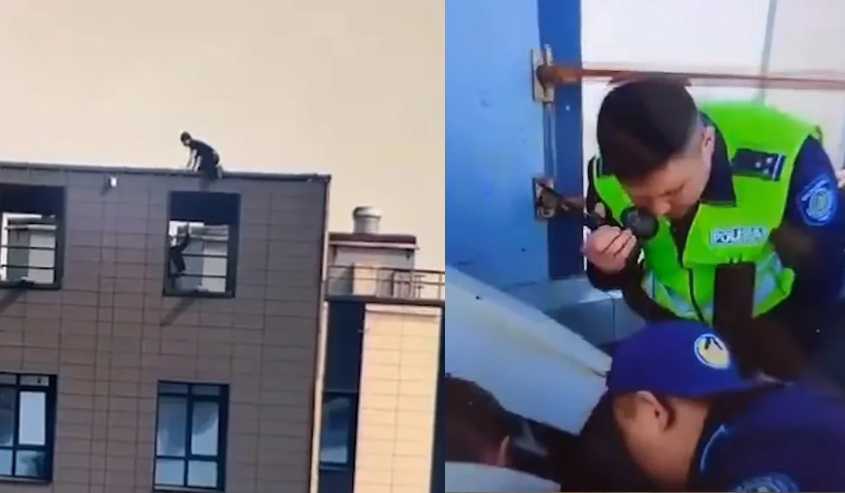 Астанада көпқабатты үйдің төбесіне шығып, секіремін деп елдің мазасын алған жас жігіт қамауға алынды