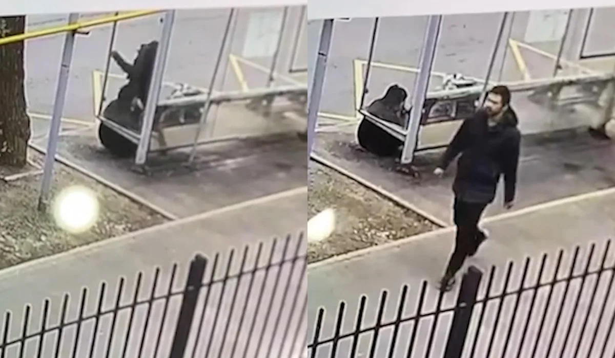 Алматыда жас жігіт зейнеткер әйелді аялдамада аяусыз ұрып, теуіп кеткен (ВИДЕО)