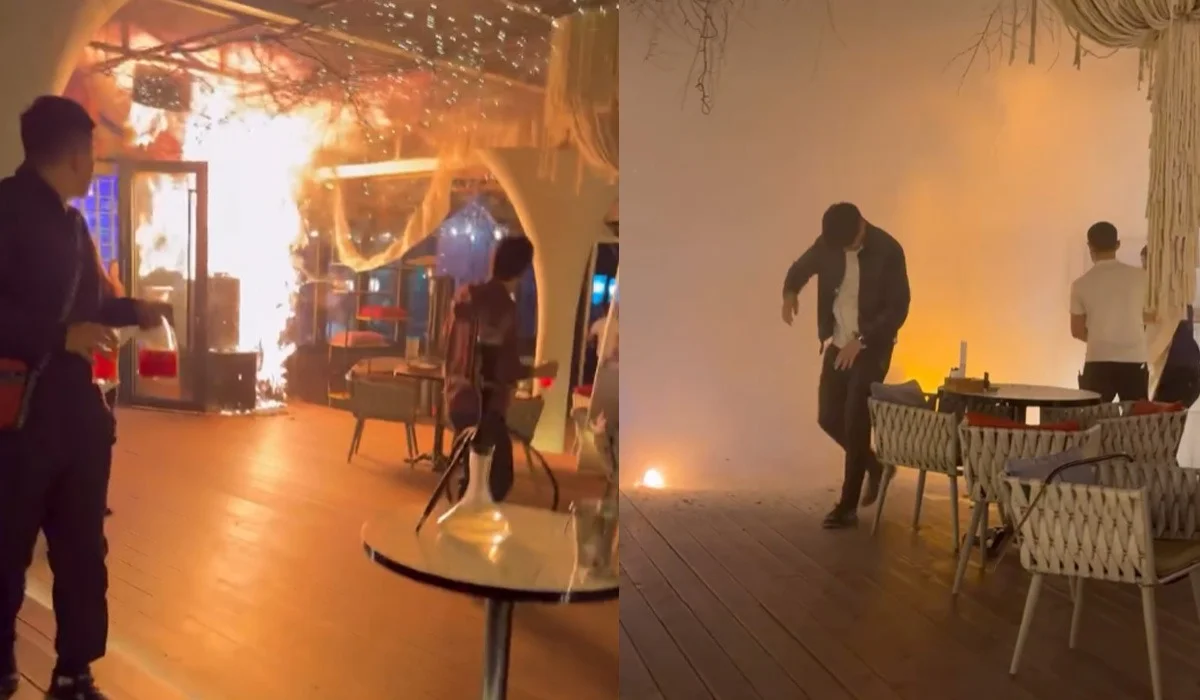 «Қонақтарға нағыз тосын сый болды»: Алматыдағы қымбат мейрамхана жанып кете жаздады (ВИДЕО)