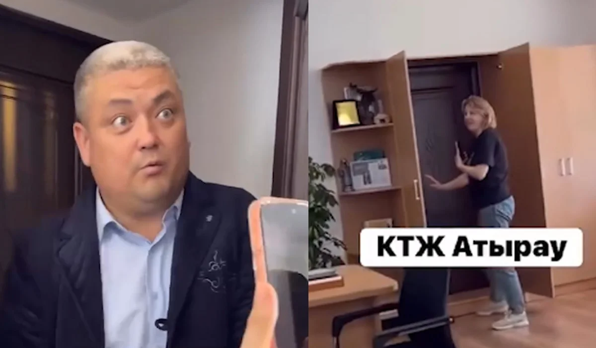 Шкаф ішінде: Атырауда ҚТЖ басшысының кабинетінен құпия бөлме табылды (ВИДЕО)