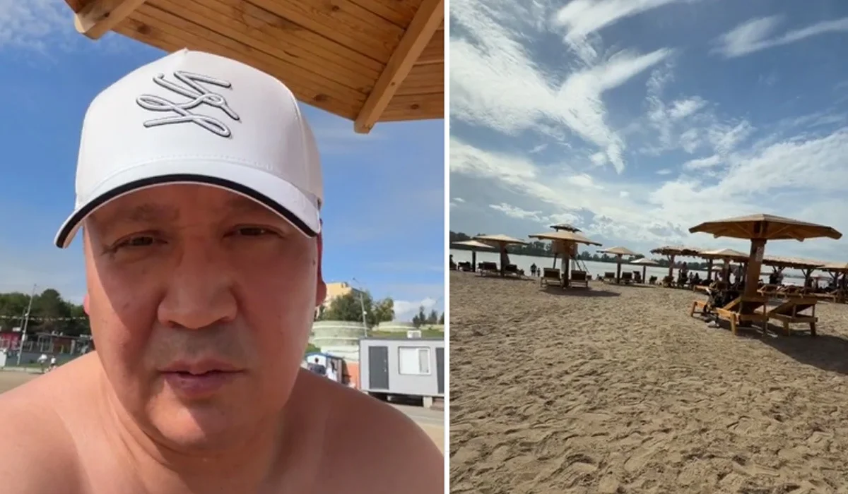 «Біреуін әрең таптым»: Павлодар облысының әкімі жағажайдан тікелей эфирге шығып, Ертіске өзі шомылғанын көрсетті (ВИДЕО)
