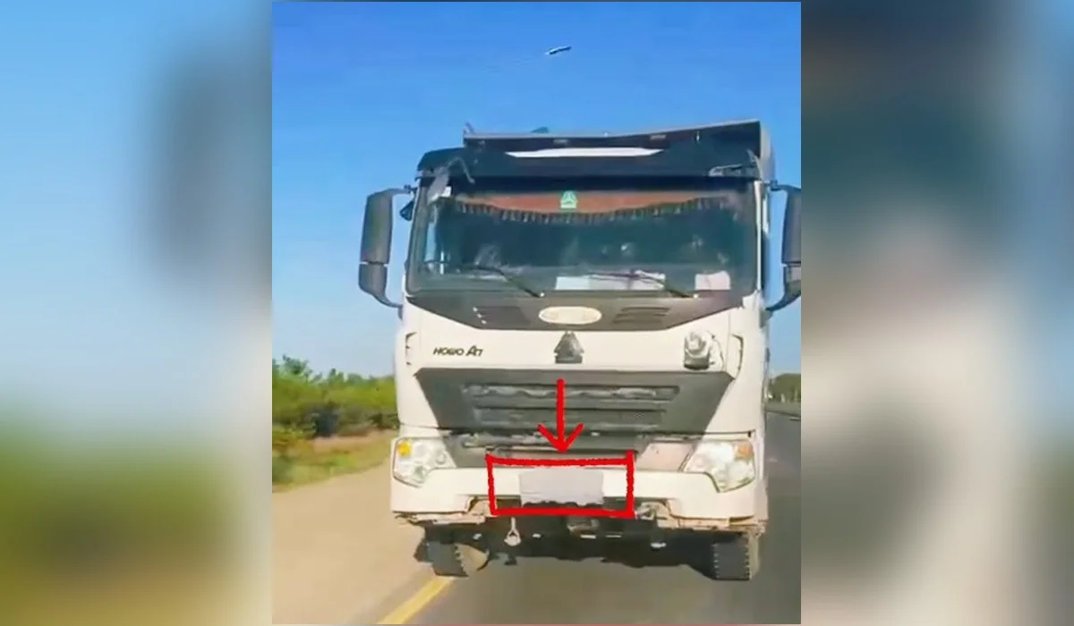 Астанада ер адам жүк көлігінің нөмірін шүберекпен жауып қойғаны үшін қамауға алынды (ВИДЕО)