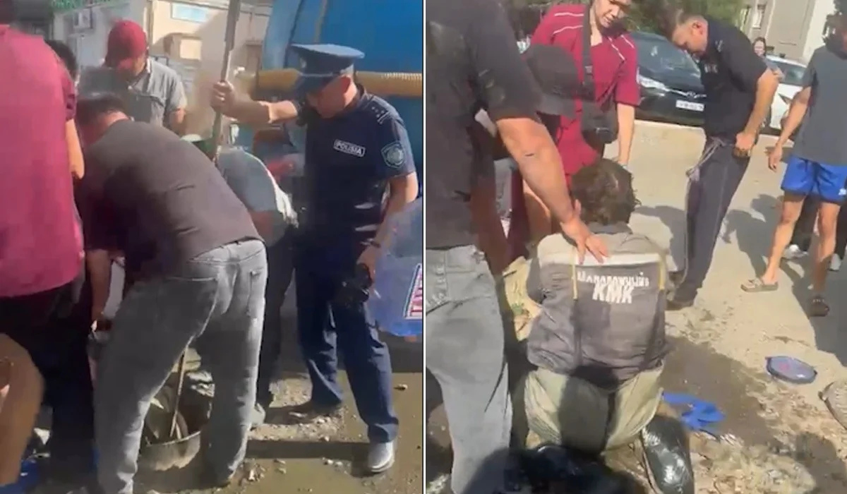 ШҚО-да полицей кәріз құдығына түсіп, есінен айырылып қалған екі жұмысшыны құтқарып қалды (ВИДЕО)