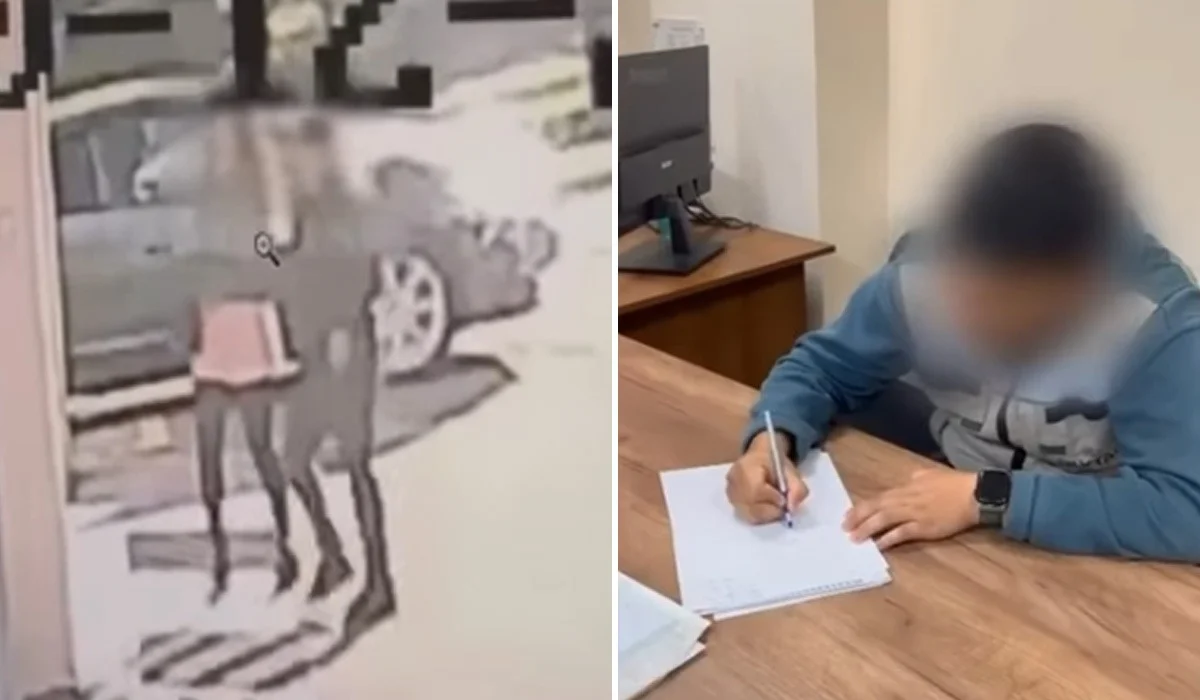 Астанада көшеде кетіп бара жатқан бойжеткенге ерсі іс жасап, бөксесінен ұрған ер адам ұсталды (ВИДЕО)