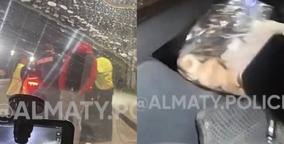 Алматыда полиция ұстаған ер адамдардың сөмкесінен есірткі тәрізді зат табылды