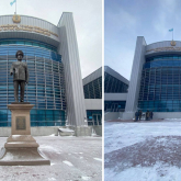 Астанада қорғаныс университетінің алдындағы Назарбаев ескерткіші алынып тасталды
