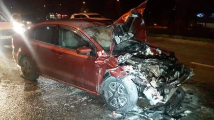 Алматыда болған жол апатынан автокөлік жанып кетті