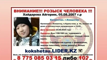 Көкшетауда шаштаразға шыққан жасөспірім қыз сол күйі оралмады