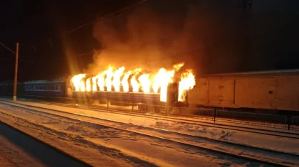 Елордада пойыз вагоны өртенді