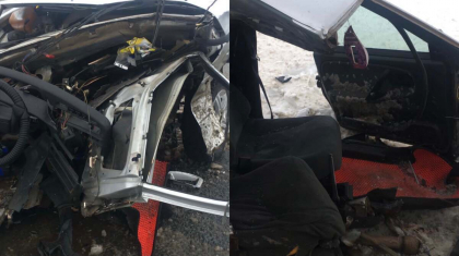 Көлік екіге бөлініп кеткен: Ақтөбе облысында жүргізуші жантүршігерлік жол апатынан аман қалды