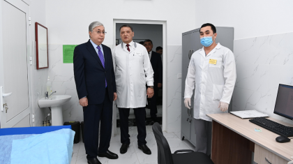 Мемлекет басшысы Сарыкемер ауылындағы жаңа емханаға барды