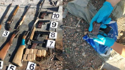 Жамбыл облысында ірі көлемде оқ-дәрі мен қару-жарақ жасырылған орын табылды