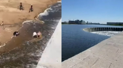 Астанада «су перілері» жартылай жалаңаш фотосессия ұйымдастырды (ВИДЕО)