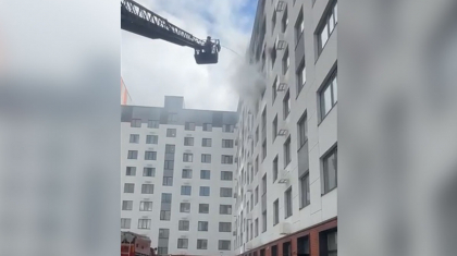 Астанада көпқабатты пәтерде өрт шықты (ВИДЕО)