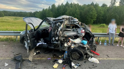 Жүк көлігі жолдың шетінде тұрған жеңіл көлікті мыжып өтті (ФОТО)