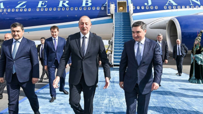 Ильхам Әлиев Астанаға ұшып келді (ФОТО)