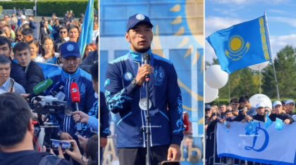 Париж Олимпиадасының күміс жүлдегері Нұрбек Оралбай Астанаға келді (ВИДЕО)